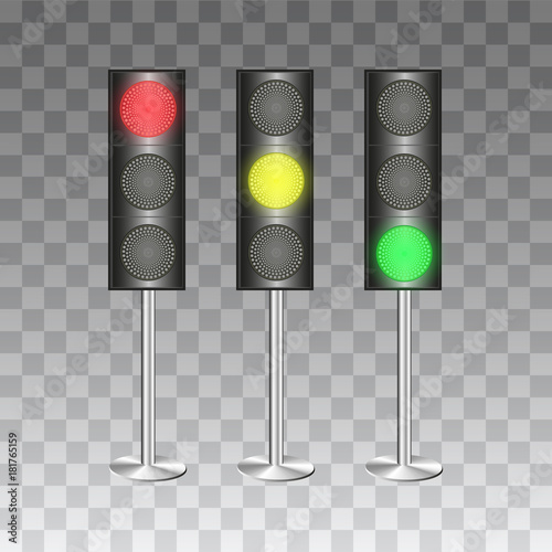 Traffic lights on transparent