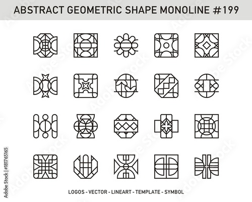 Abstract Geometric set. Monolone shapes. Stock vector Design.