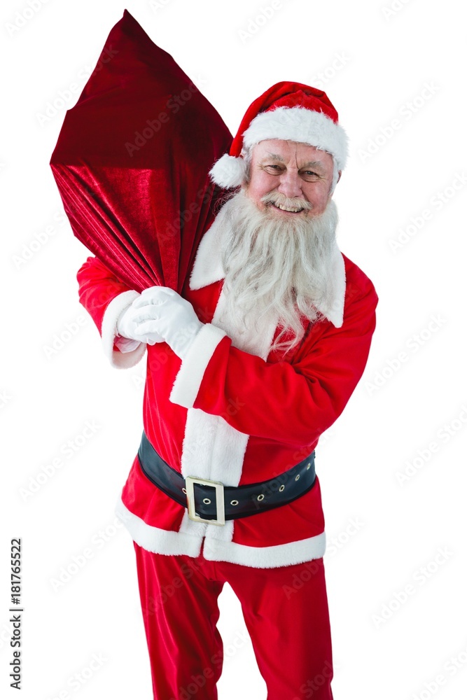Santa Claus holding christmas bag Santa Claus holding christmas bag