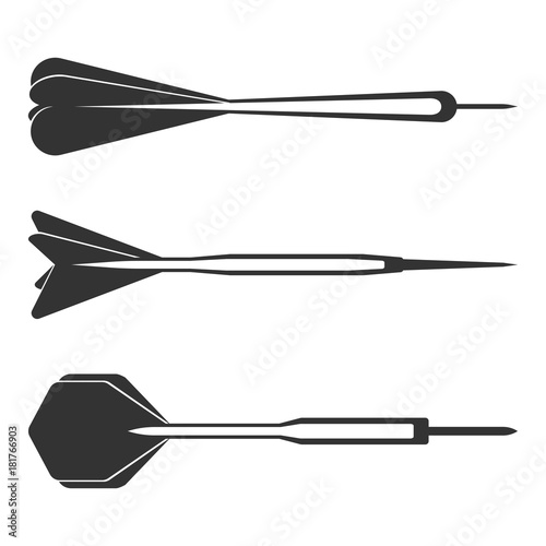 Dart arrows small missiles black silhouettes with different shape