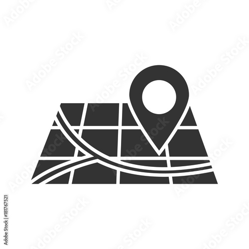Map with pointer glyph icon
