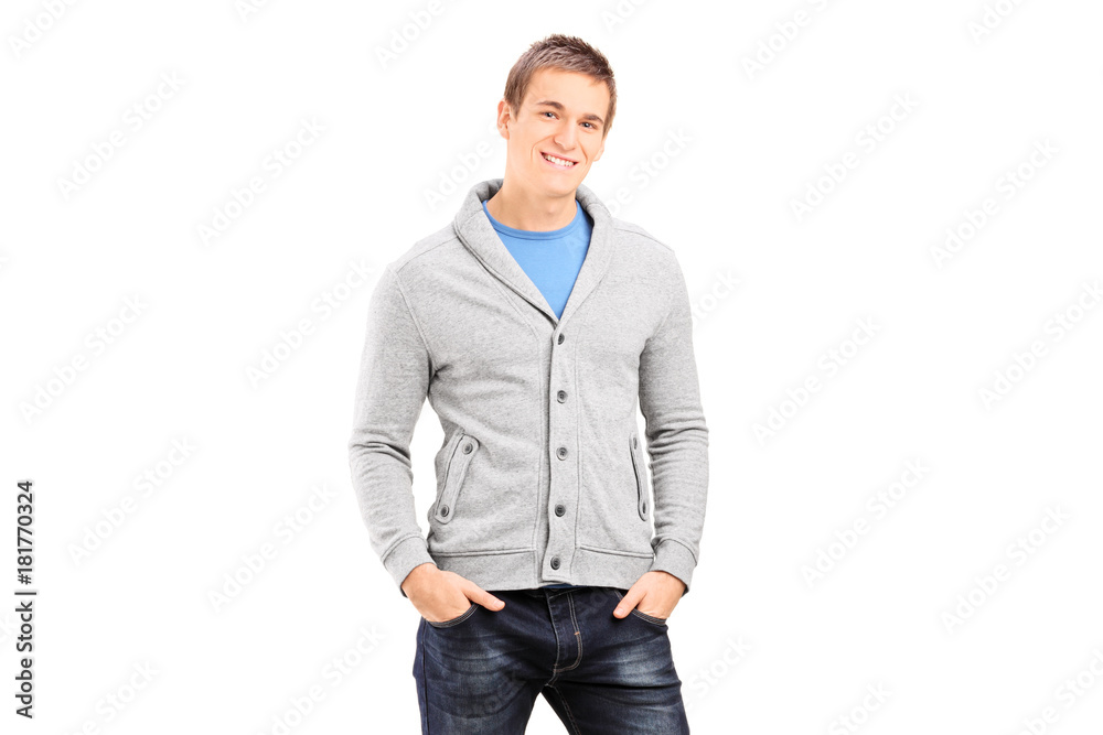 Casually dressed guy looking at the camera and smiling Casually dressed guy looking at the camera and smiling