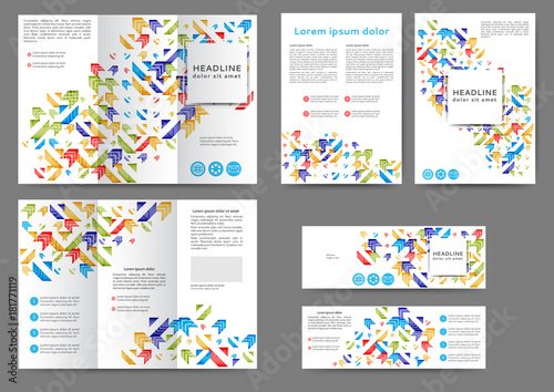 Set of color abstract brochure template