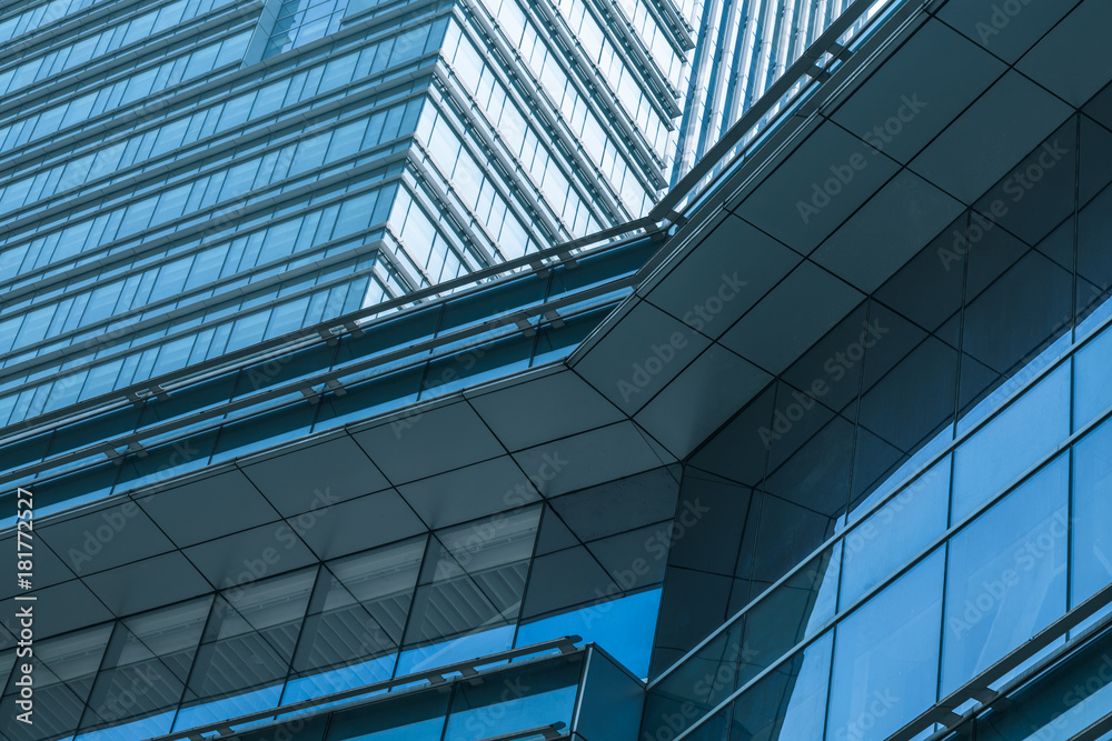 Obraz premium closeup of glass wall of modern building