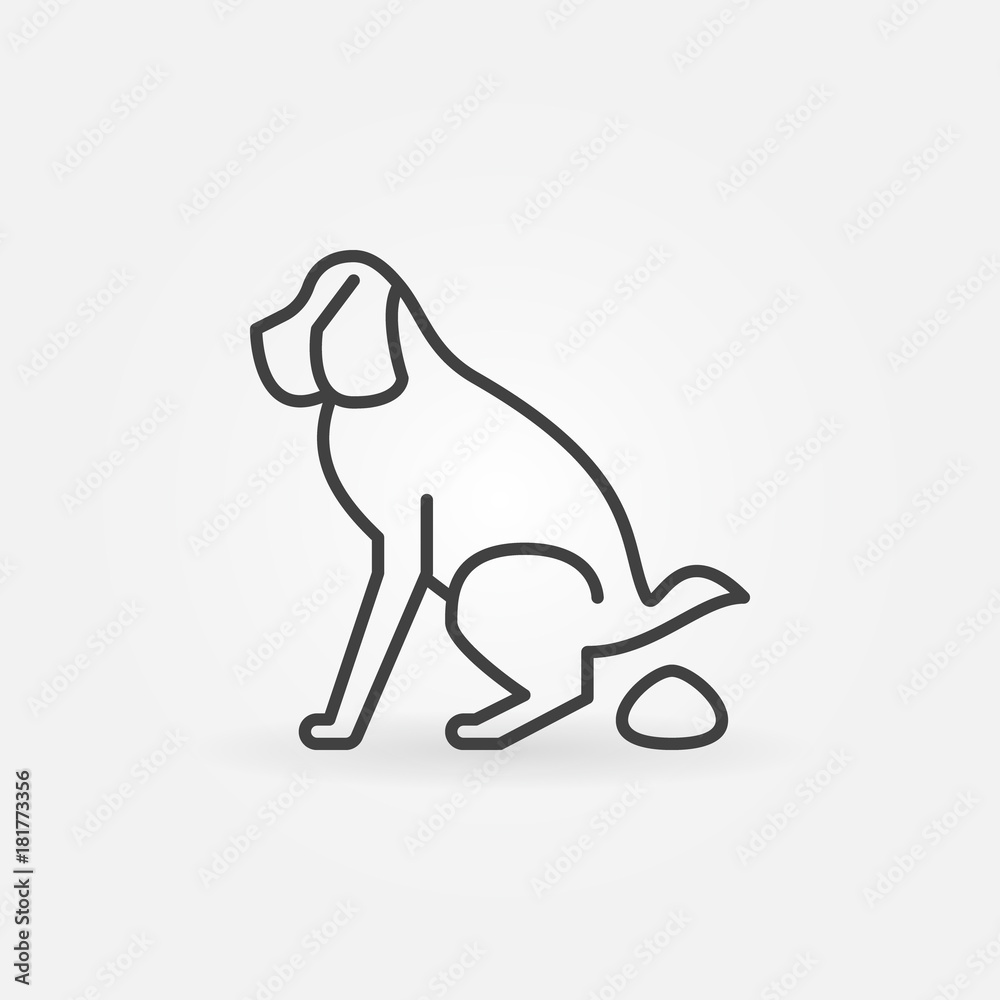 Dog pooping icon Stock Vector | Adobe Stock