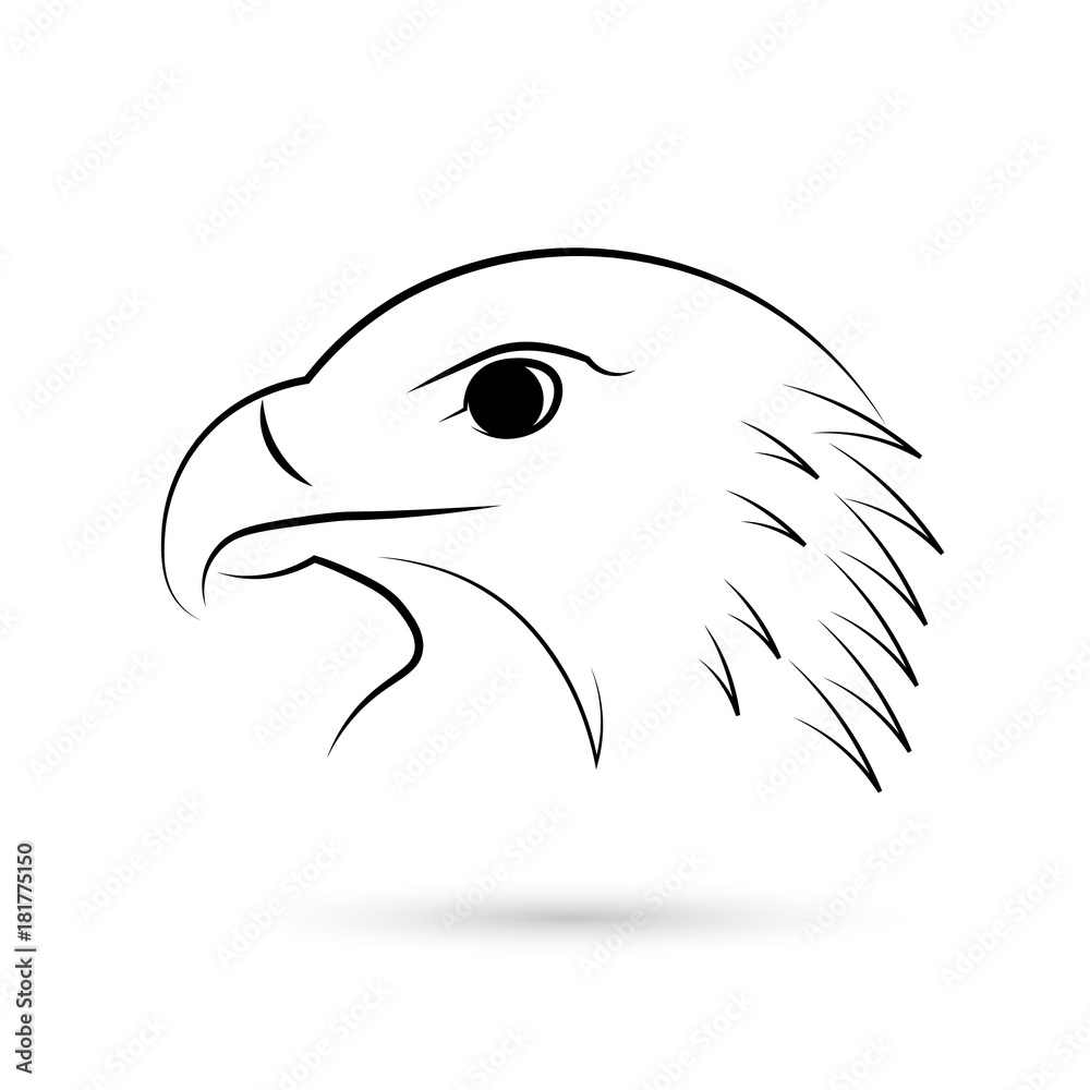 Obraz premium Eagle. Outline. Vector illustration.