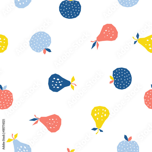 Abstract handmade umbrella and drop seamless pattern background. Childish handcrafted wallpaper for design card, baby nappy, diaper, scrapbook, holiday wrapping paper, textile, bag print, t shirt etc.