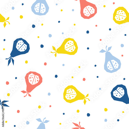 Abstract handmade umbrella and drop seamless pattern background. Childish handcrafted wallpaper for design card, baby nappy, diaper, scrapbook, holiday wrapping paper, textile, bag print, t shirt etc.