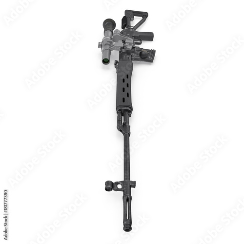 sniper rifle isolated on white. 3D illustration