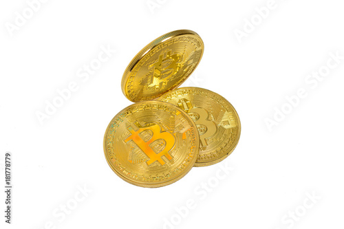 Digital currency (bitcoin) coined of yellow metal