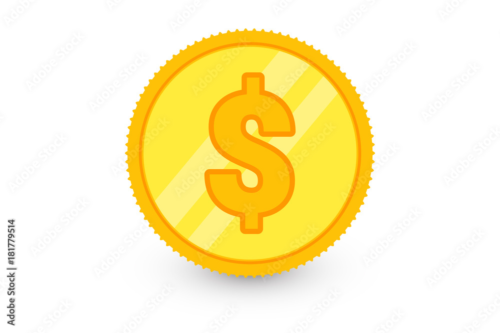 realistic gold coin icon. Vector isolated on white background. realistic gold coin icon. Vector isolated on white background.