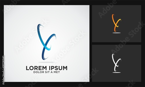 abstract letter y connection logo
