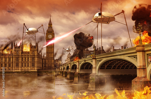 Alien Invasion of London Fototapet