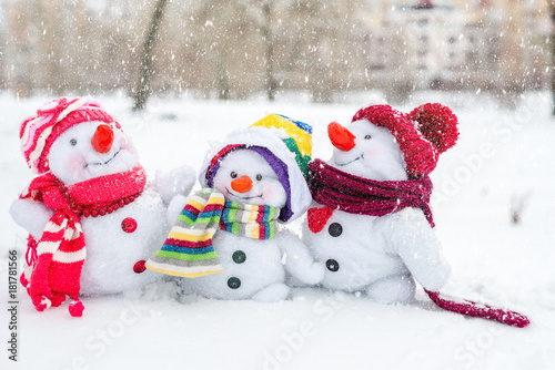 Happy snowman family © nickolya