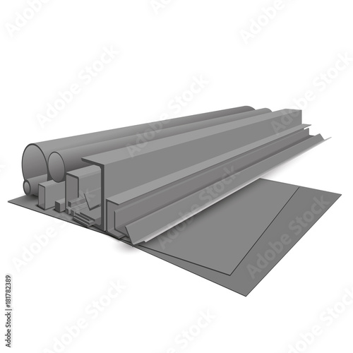 Rolled metal products. Isolated on white background