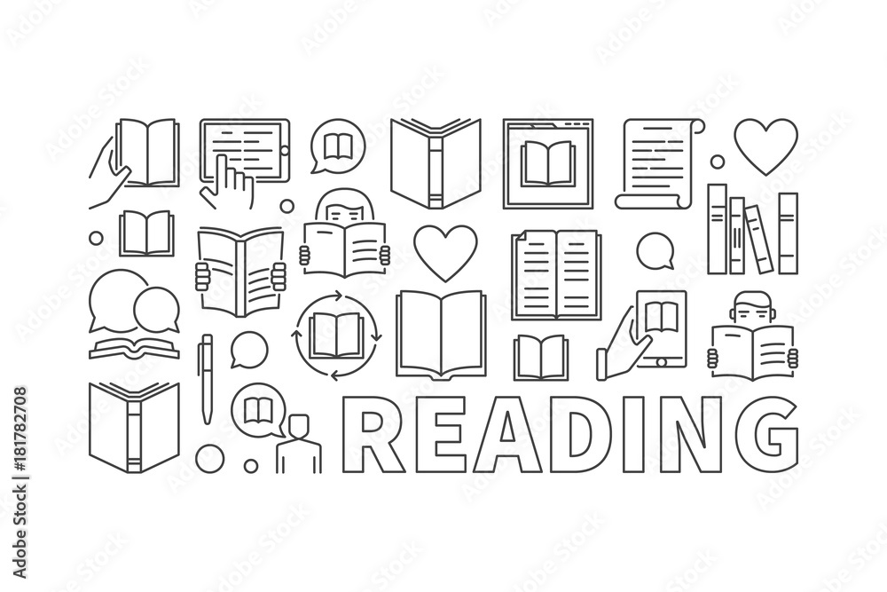 Reading modern vector illustration