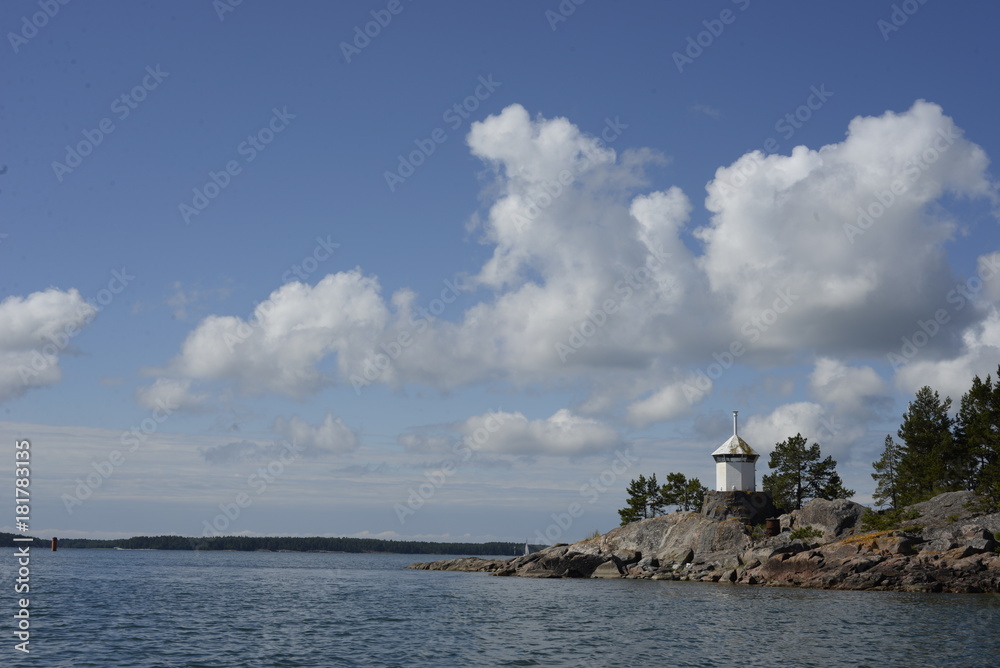 Lighthouse on an island archipelago