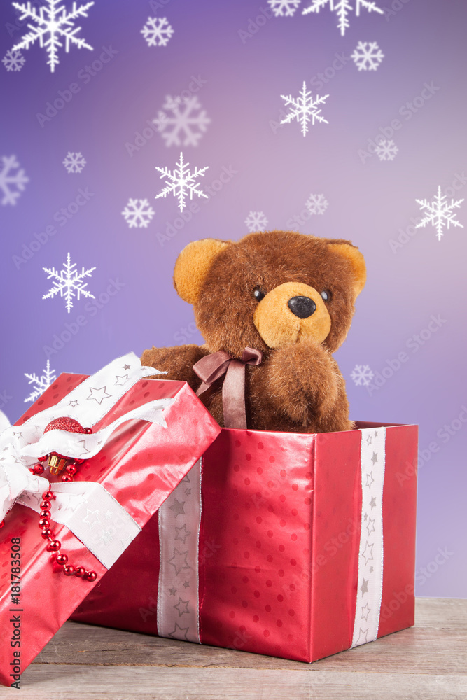 Christmas gift on Christmas background Christmas gift on Christmas background