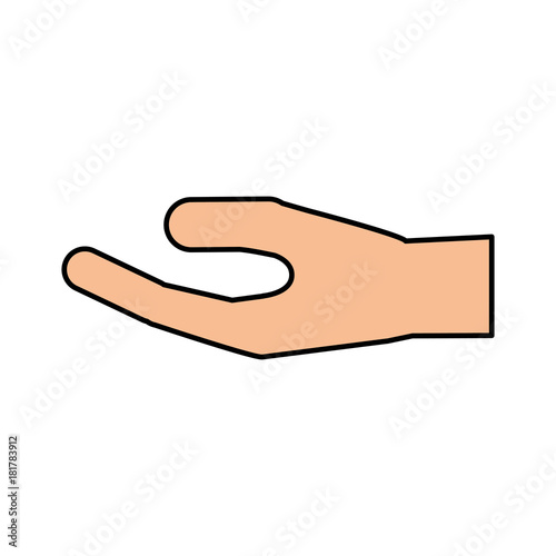 human hand medical support gesture icon vector illustration