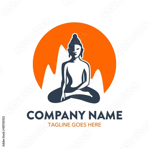 buddha logo template. illustration. vector. editable