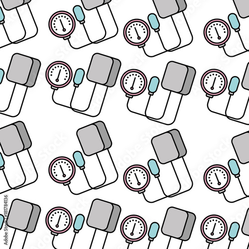 medical tonometer for measuring blood seamless pattern image vector illustration