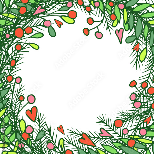 Vector Christmas decorative frames. Blank template for seasonal greeting