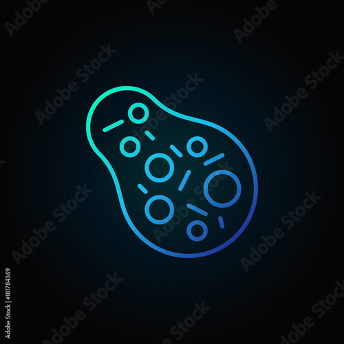 Bacteria vector blue line icon or symbol