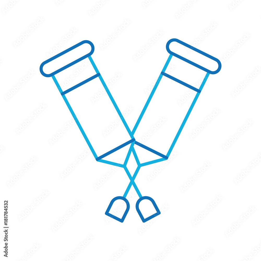 pair crutches or medical walking sticks for rehabilitation vector illustration pair crutches or medical walking sticks for rehabilitation vector illustration