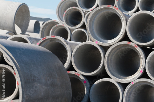 Concrete round pipes storage