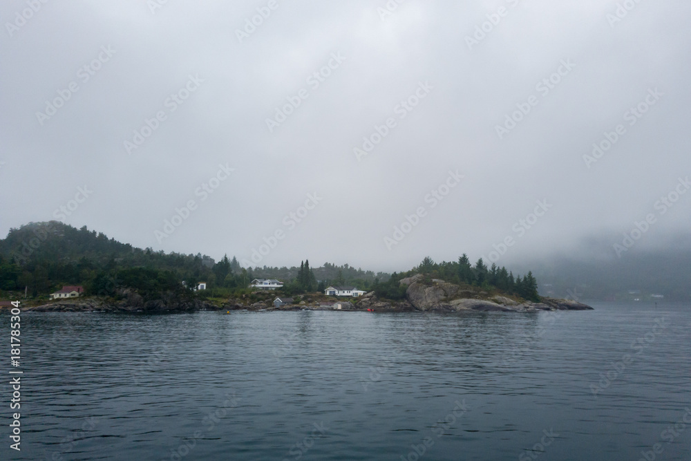 The road from Stavanger to Preikestolen through the fjords