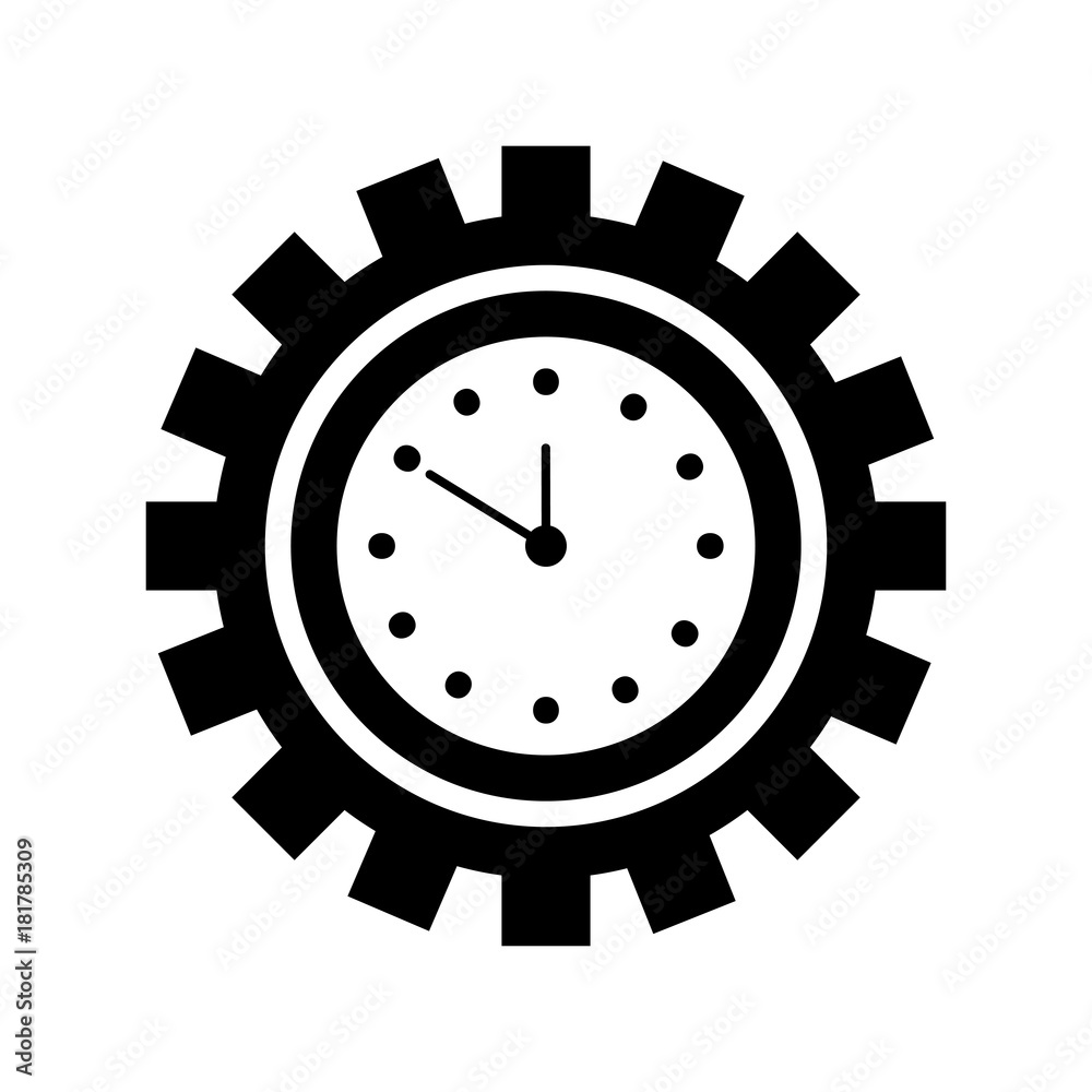 clock inside gear business time work concept vector illustration clock inside gear business time work concept vector illustration