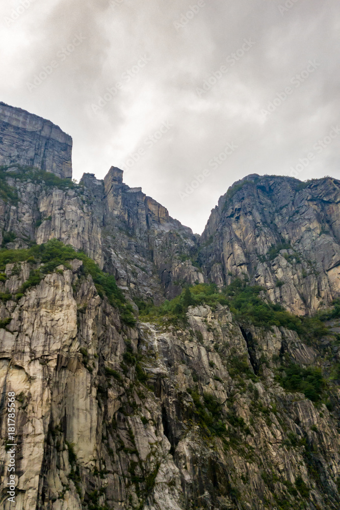 Cliff Preikestolen at fjord Lysefjord - Norway