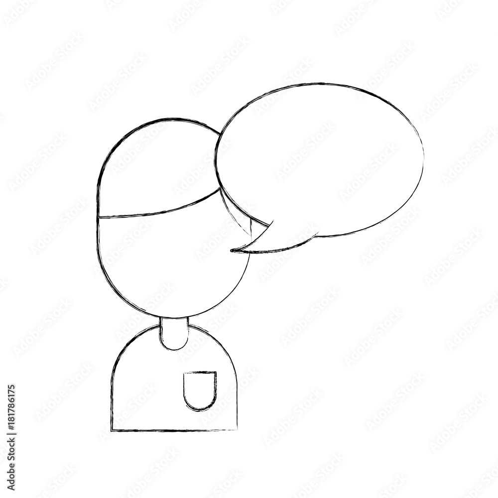 young boy cartoon with bubble speech communication vector illustration young boy cartoon with bubble speech communication vector illustration