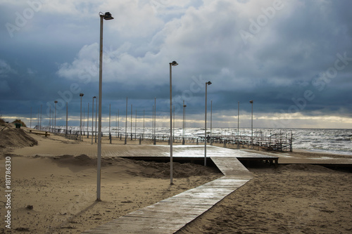 Baltic beach in autumn in Palanga © Donatas