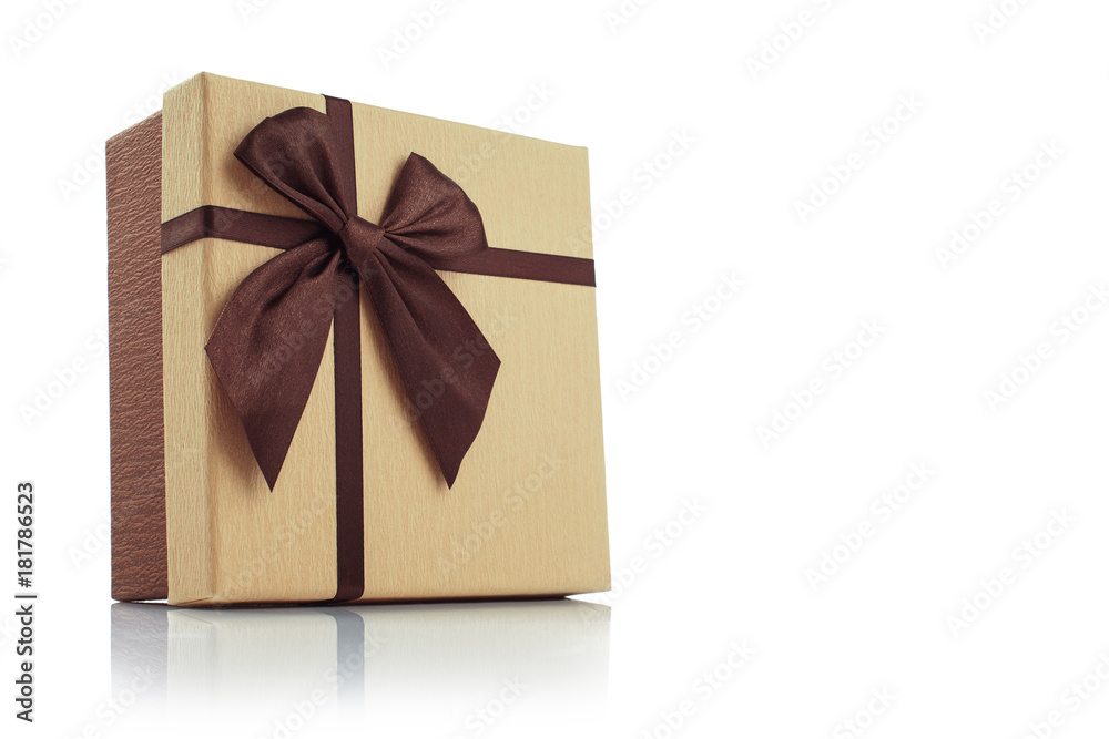 Gift box with ribbon isolated on white background Gift box with ribbon isolated on white background