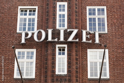 German police building and sign photo