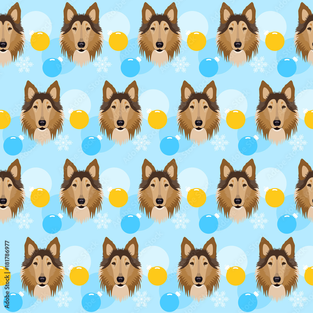 Abstract collie dog seamless pattern background. Cute collie dog portrait pattern Abstract collie dog seamless pattern background. Cute collie dog portrait pattern