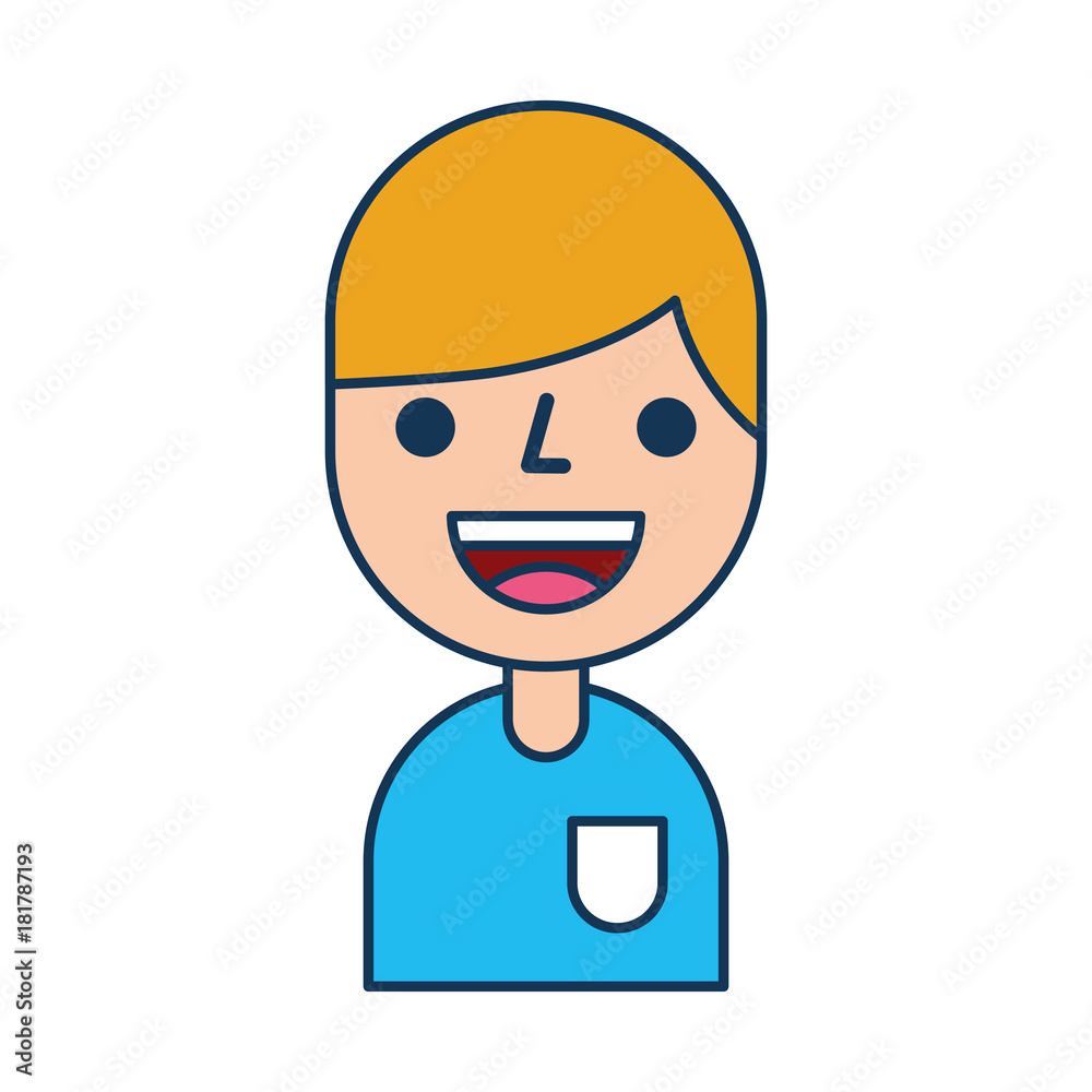 cartoon boy male character avatar portrait vector illustration