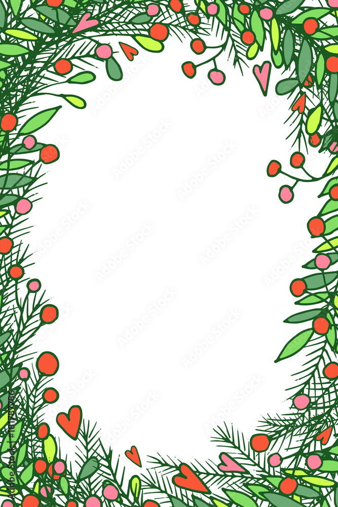 Vector Christmas decorative frames. Blank template for seasonal greeting