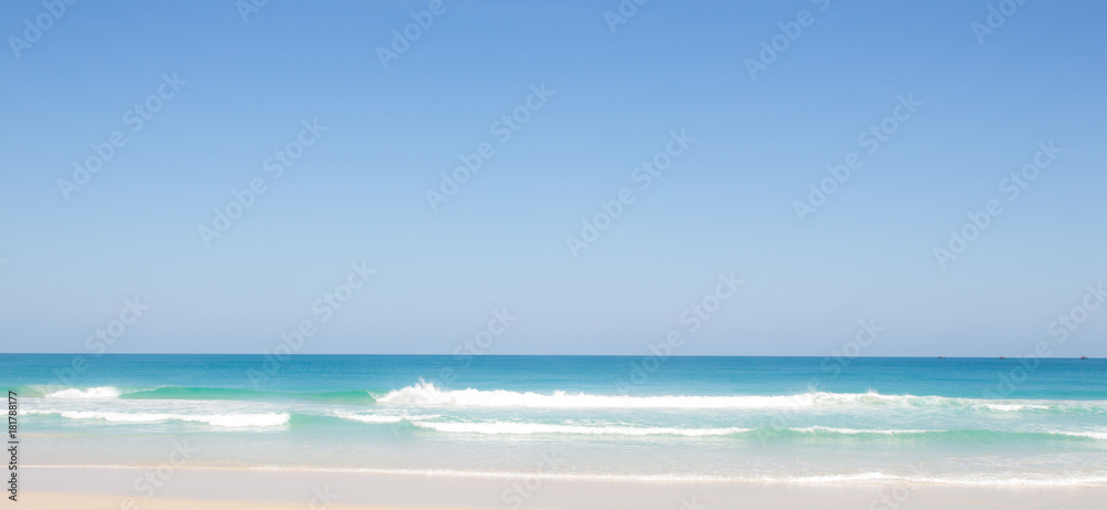 Seascape. The beautiful shades of blue of the Indian ocean