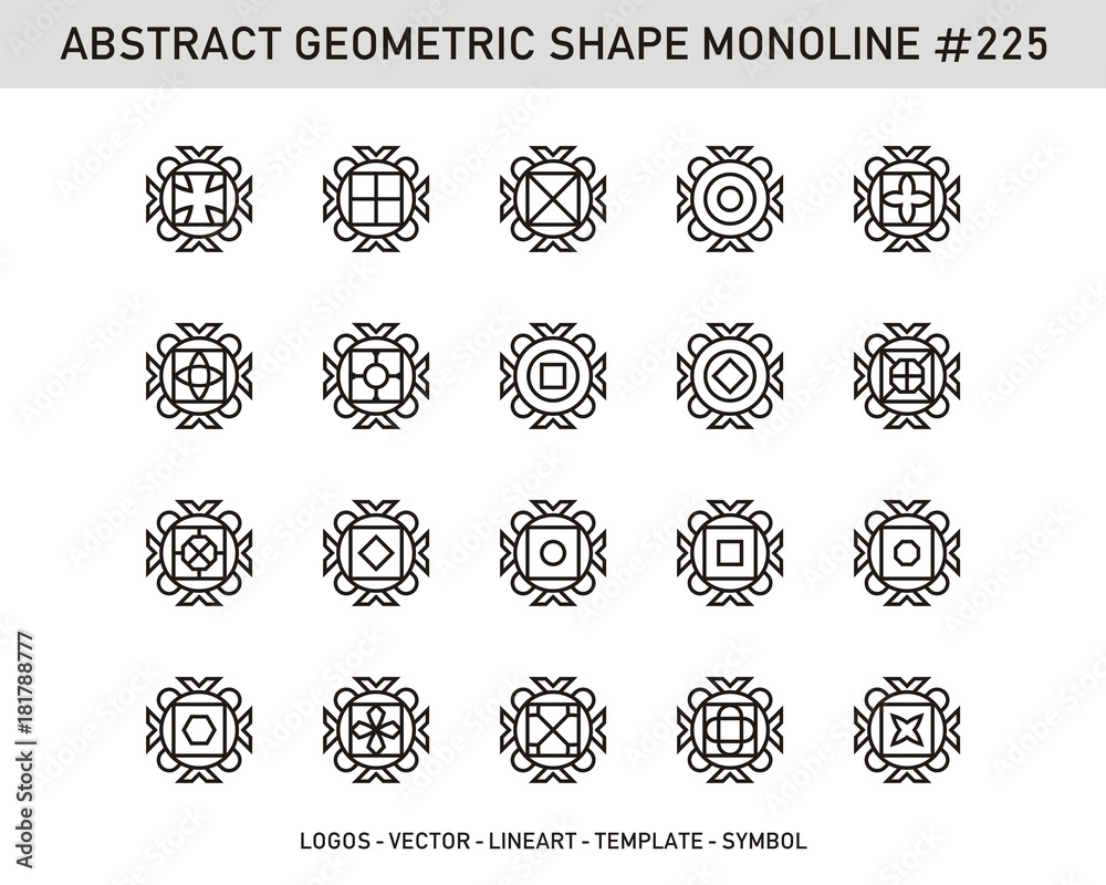 Abstract Geometric set. Monolone shapes. Stock vector Design.