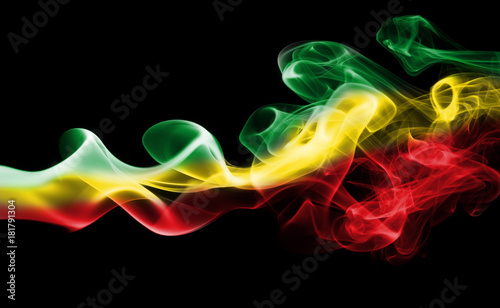 Ethiopia national smoke flag photo