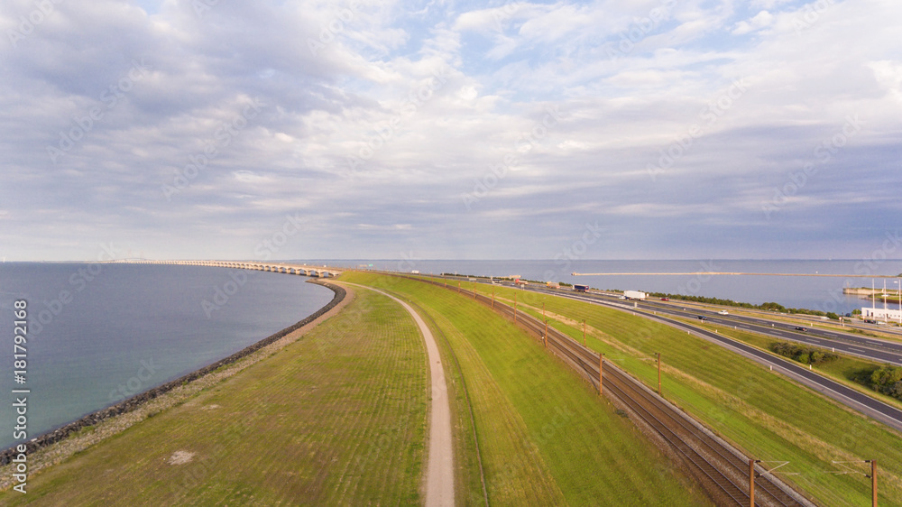 Aerrial view of Korsor Bridge