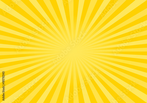 Abstract bright Yellow Orange rays background. Vector
