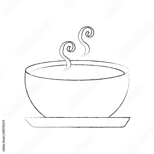 delicious soup bowl food of season autumn vector illustration