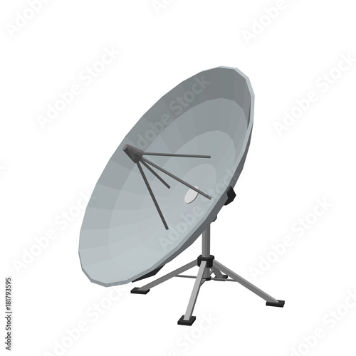 Fototapeta Naklejka Na Ścianę i Meble -  Satellite dish antenna. Isolated on white background. 3D Vector illustration.