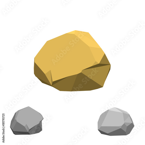 Polygonal stone. Isolated o...
