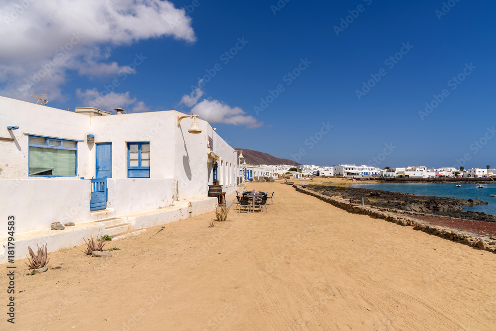 Caleta del Sebo on isla Graciosa, Canary islands, Spain Caleta del Sebo on isla Graciosa, Canary islands, Spain