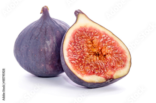 Ripe figs over white