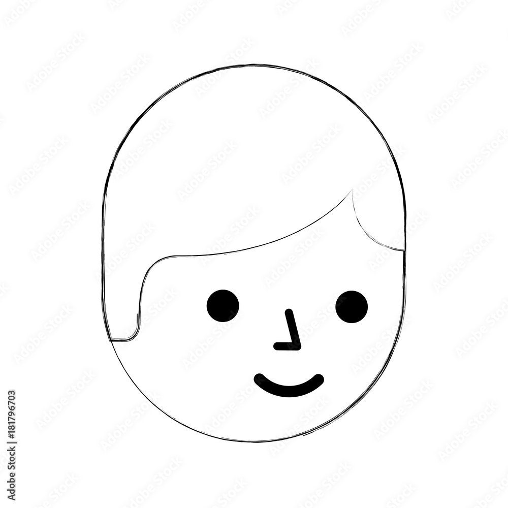 Fototapeta premium cartoon man face character employee avatar vector illustration